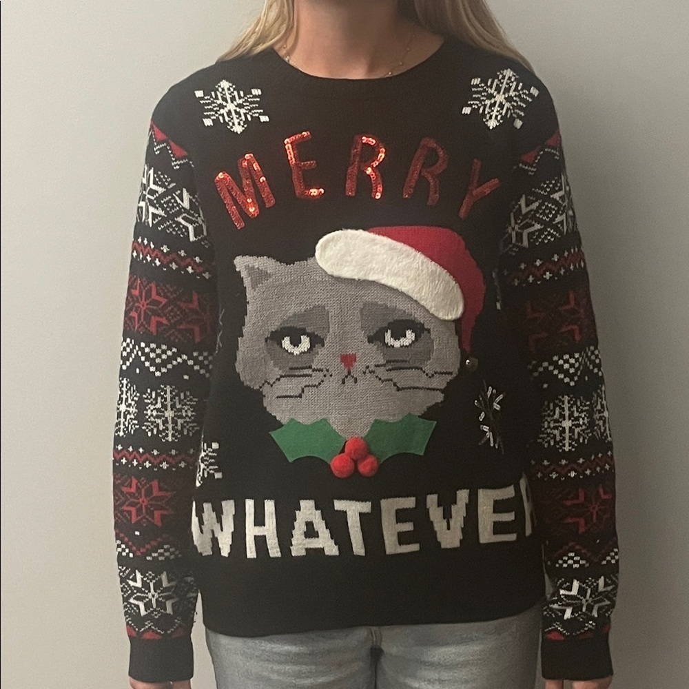 No Boundaries Black Christmas Sweater size XL